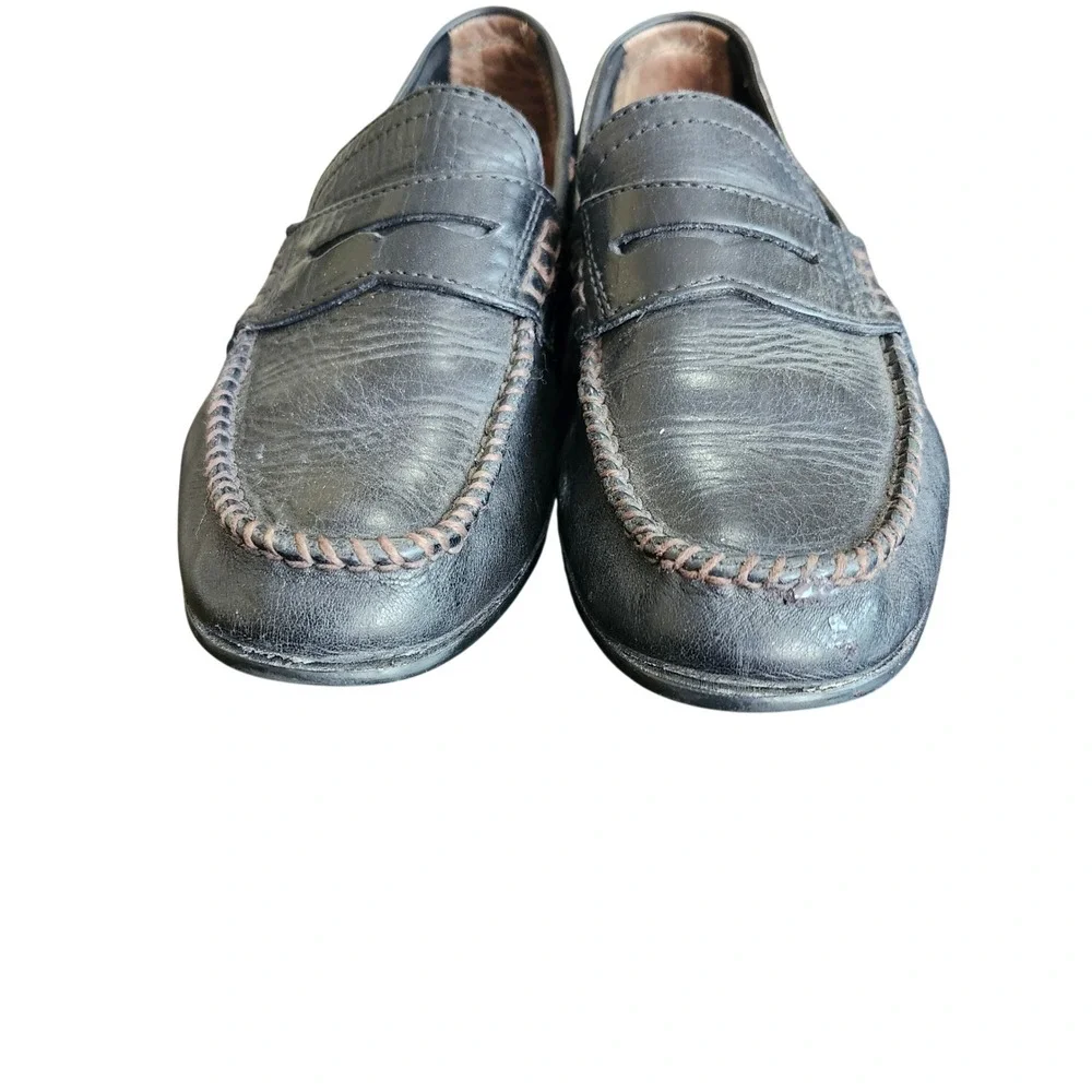 Frye Lewis Penny Loafers Mens 8.5 Black Leather Moccasin Toe Driver 3480267-BLK